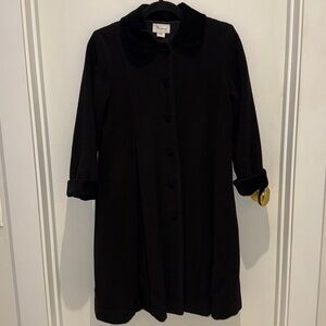 Girls black wool dress coat